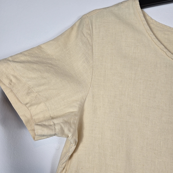 Vintage Original TY Wear Loose Fit Butter Yellow Linen Blend Maxi Dress Small - Picture 4 of 14